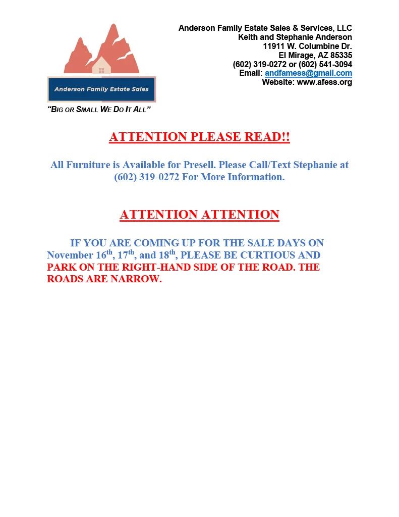 ***Phenomenal Pieces in Payson Estate Sale*** starts on 11/16/2023