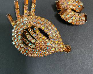 Vintage Brooch with Earrings