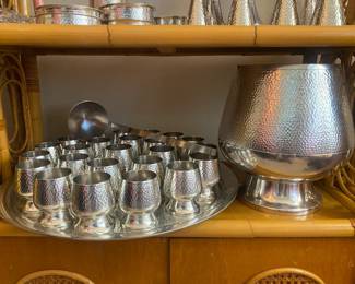 Complete 27-piece Banka tin punchbowl set