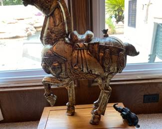 Chin Carved giltwood horse