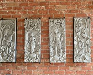 Two sets of stone/concrete wall panels, each measuring 3'2" x 1'2"