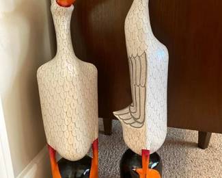Wooden painted ducks from Bali. Lightweight made from roots.