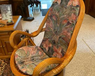 Vintage bamboo rotating armchair