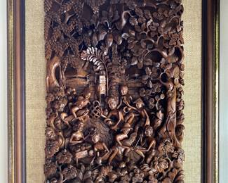 3dimens teakwood carving of Bali life