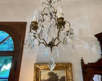 Petite Chandelier & River Painting