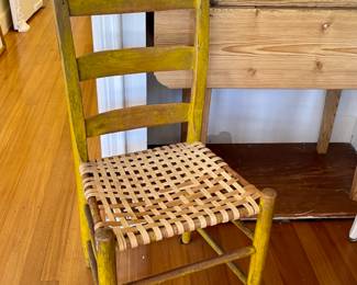 Yellow Chair w/Woven Seat