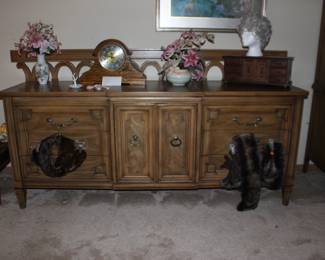 Dresser, Jewelry Box, Fur Collars, Clock, Head Board