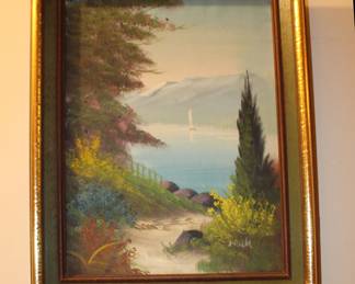 Original Oil Lake Scene