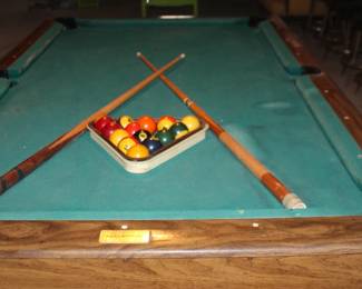 Pool Table and Cue Balls