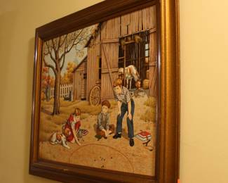 Children at Play, Framed Art by Carson