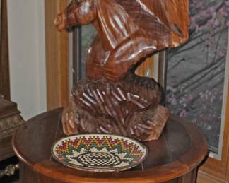 Carved large Wood Horses
