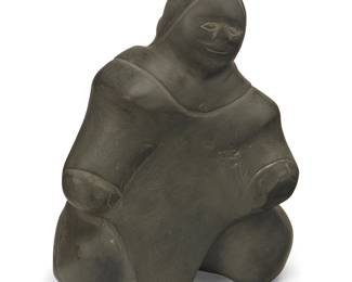 103
An Inuit Carved Stone Figure
20th century
Appears unmarked
The seated figure carved from a black stone
8" H x 6.5" W x 5.75" D
Estimate: $200 - $400