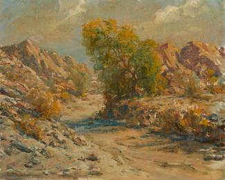 279
Lorenzo Palmer Latimer
1857-1941
Riverbank Willows
Watercolor on paper laid to board
Signed lower right corner: L.P. Latimer
6.75" H x 9" W
Estimate: $500 - $700