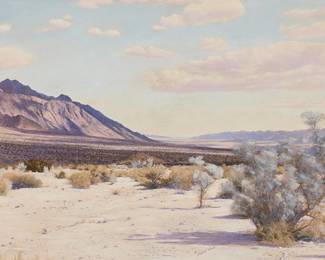 6
Stephen Willard
1894-1966
"Space The Spell Of The Unknown"
Photograph with hand-painting on paper laid to Masonite
Signed and titled in the lower edge, at center: © Stephen Willard
Sight: 19.625" H x 29.625" W
Estimate: $800 - $1,200