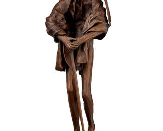 210
Michael Naranjo
b. 1944, Santa Clara Pueblo-Tewa
"Secret"
Patinated bronze with granite base
Edition: 4/10
Signed and numbered to the left heel: Naranjo ©
29.5" H x 9" W x 9" D
Estimate: $400 - $600