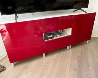 Red/white lacquer sideboard/tv stand