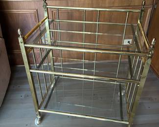Brass/glass bar cart