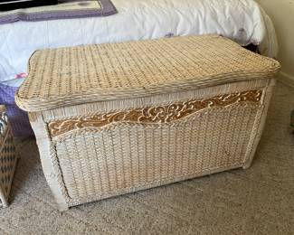 Wicker storage trunk