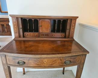 Inlaid wood desk
