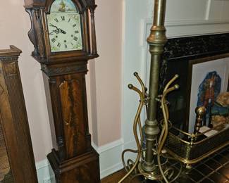 Brass coat tree, grand mothers clock