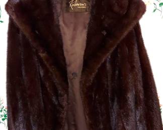 50s Vintage Chocolate Brown Mink Fur Jacket