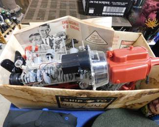 The visible V-8 engine