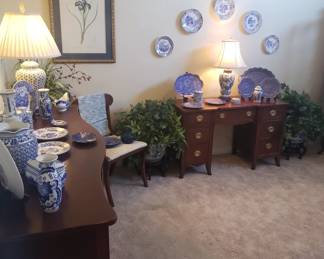 Lots of Blue Plates, Lamps, and more