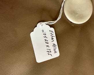 H62 - $40 Each - 2 available. Ethan Allen Ottomans. Measures 20" square x 17.5" tall. 