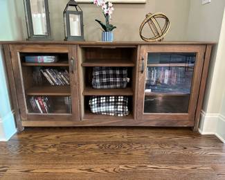 H5 - $650 - Crate & Barrel Ainsworth Media Center. Measures 19.5" x 64" long x 30" tall. 