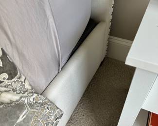 H58 - $325 - King Headboard is 52" tall - upholstered in light grey. No mattress available you are welcome to take the boxsprings if you'd like!