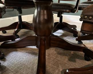 H89 - $250 - Poker Table with 6 chairs. Measures 53.5" round x 30.5" tall. 