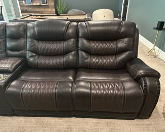 H80 - $1750 - Rooms To Go Sectional. Excellent Condition. Faux Leather. 3 Sections have electric recline. 