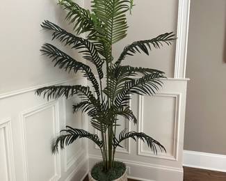 H18 - $40 - 7' tall faux plant in basket. 2 Available!
