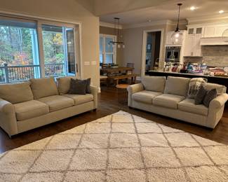 H2 - $850 EACH. - 2 available. Pottery Barn Couch #1 - measures 38.5" deep x 84" long x 30" tall. 