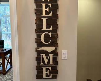 H14 - $35 - Welcome NC Sign. 12" wide x 46" tall. 