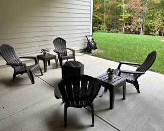 H83 - $12 each plastic Adirondack chairs. 