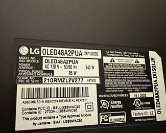 H12 - $250 - LG 48" TV Model OLED48A2PUA manufacture 10/22. Wall Mount NOT included. 