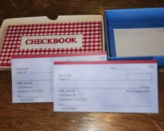 Pottery barn kids checks and checkbook, so fun!