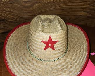 Vintage sheriff kids straw hat