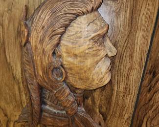 Wooden carved Indian head