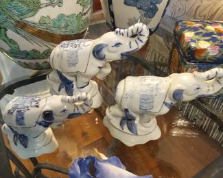 Three Porcelain Elephants 