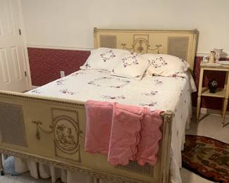 Circa 1910 Cottage Victorian bedroom suite, full size bed and nightstand