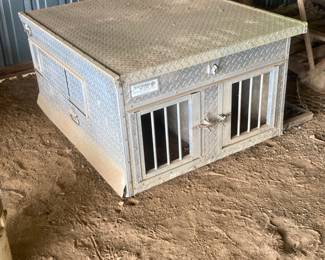 Custom-built dog box for small pickup truck
