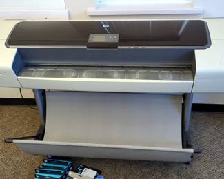 HP Designjet Industrial Printer, Model # T1100PS, HP Designjet 72 Ink Cartridges, Qty 7 Boxes