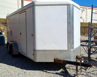 2009 H&H Tandem Axle Enclosed Cargo Trailer With Drop Ramp Rear Door And Side Entry, VIN 4J6TC16269B110653, 228" x 84" x 87", With 2 5/16" Ball Bumper Hitch