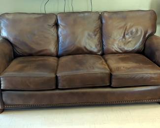 Leather 3 Seater Couch, 37" x 88" x 39"