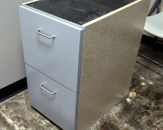 Wood Two Drawer Cabinet, 28.5" x 16" x 25"