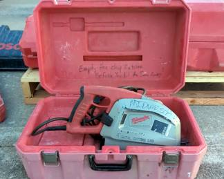 Milwaukee 8" Metal Cutting Saw Model 6370-20, Powers On, In Hard Sided Carrying Case