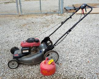 Honda Blackmax GCV 160 Gas Push Mower With Variable Speed Autowalk, Model 961440009 00, Powers On, And Metal Eagle 2 Gal Gas Can