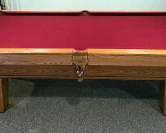 Oak Framed Slate Top Pool Table